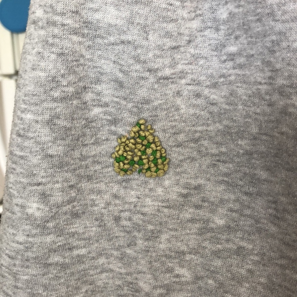 Handmade embroidered nug weed leaf gray sweatpants joggers